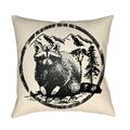 Artistic Weavers Lodge Cabin Raccoon Ridge Poly Filled Pillow - Black & Beige - 18 x 18 in. LGCB2009-1818